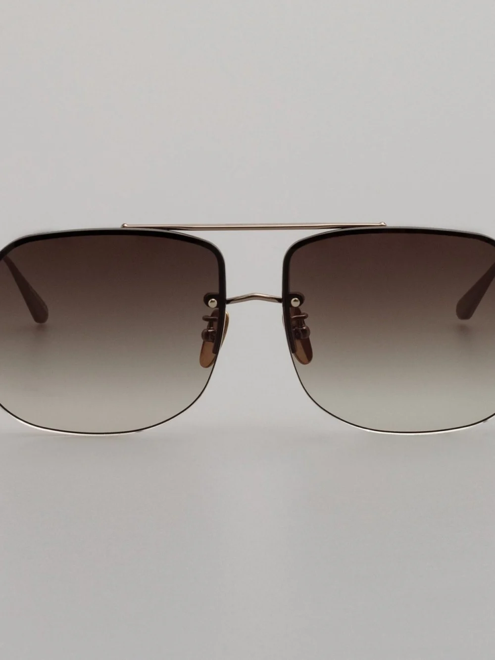 Linda Farrow Seren Sunglasses in mocha and 22k gold