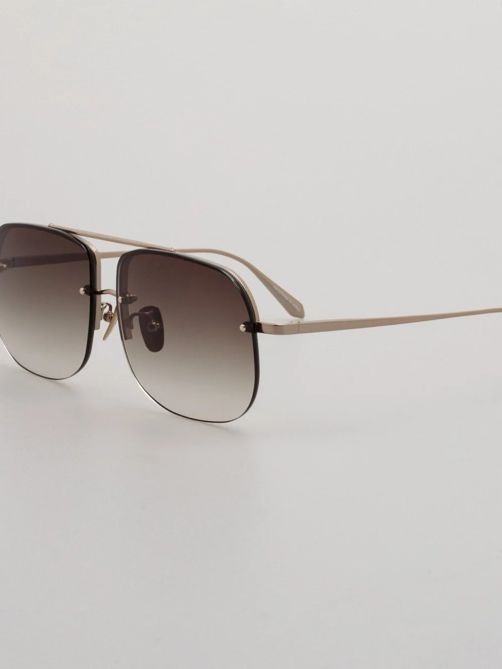 Linda Farrow Seren Sunglasses, mocha and 22k gold, view 2