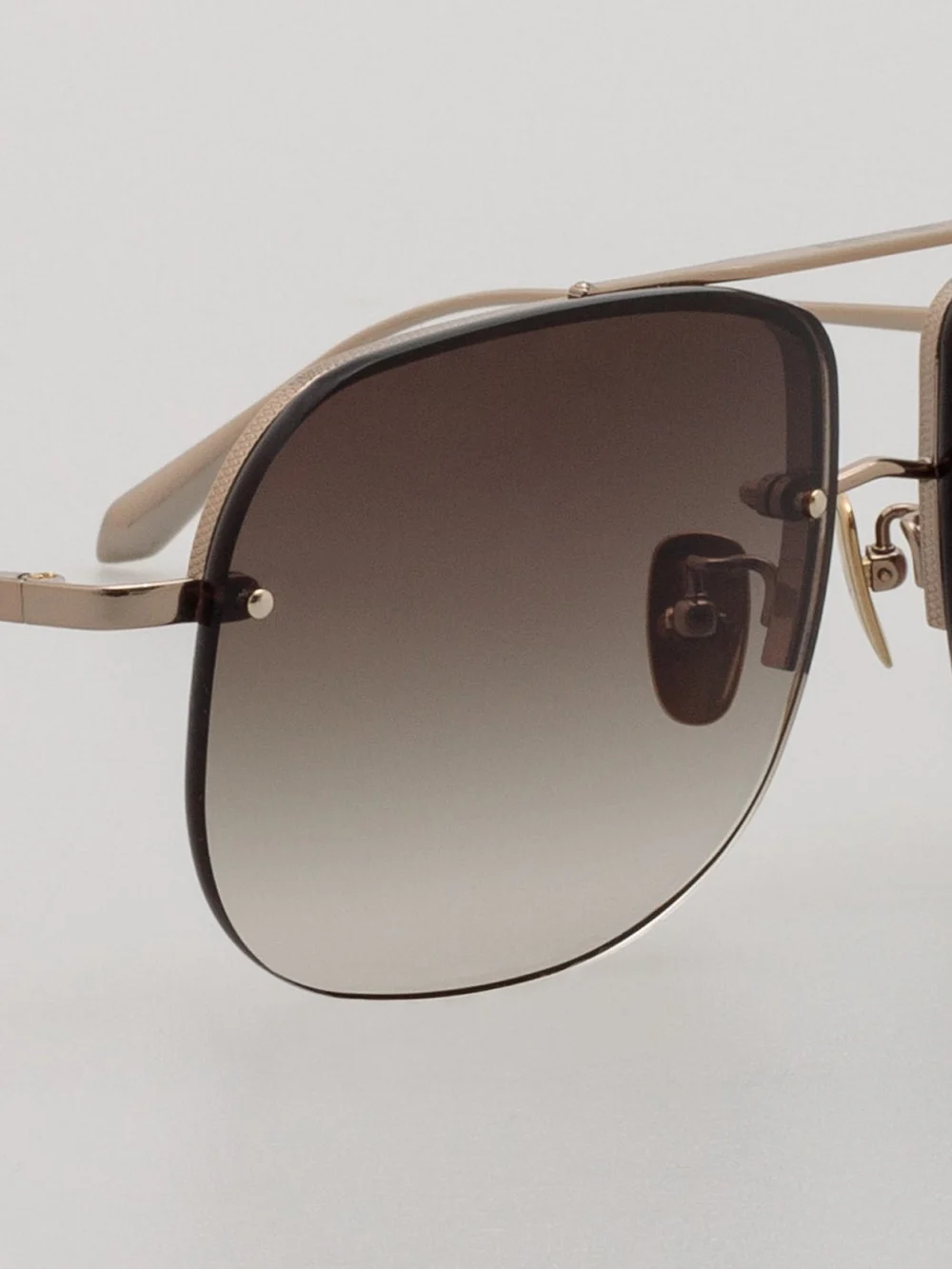 Linda Farrow Seren Sunglasses, mocha and 22k gold, view 5