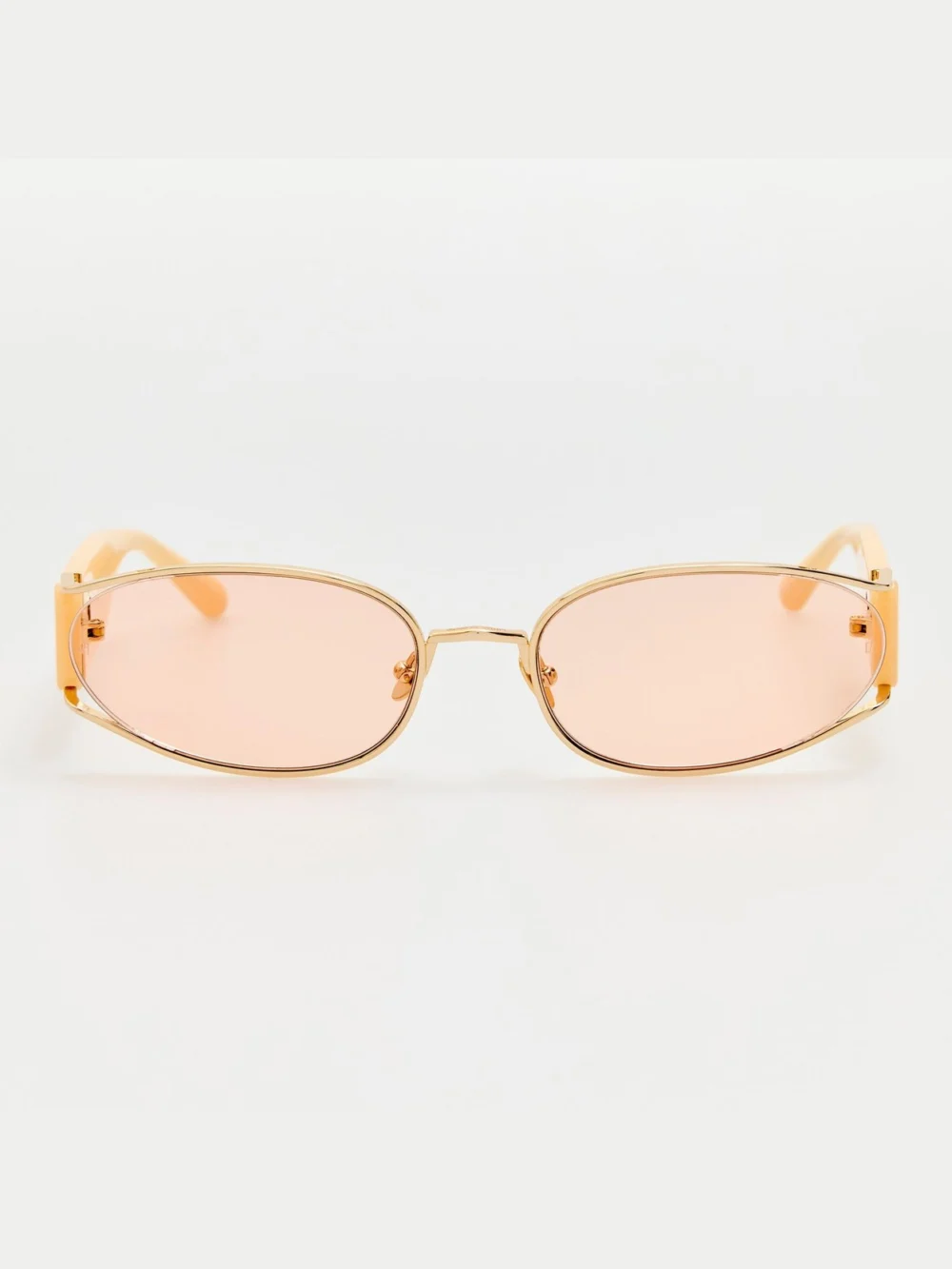 Linda Farrow Shelby Sunglasses in 22k gold and peach