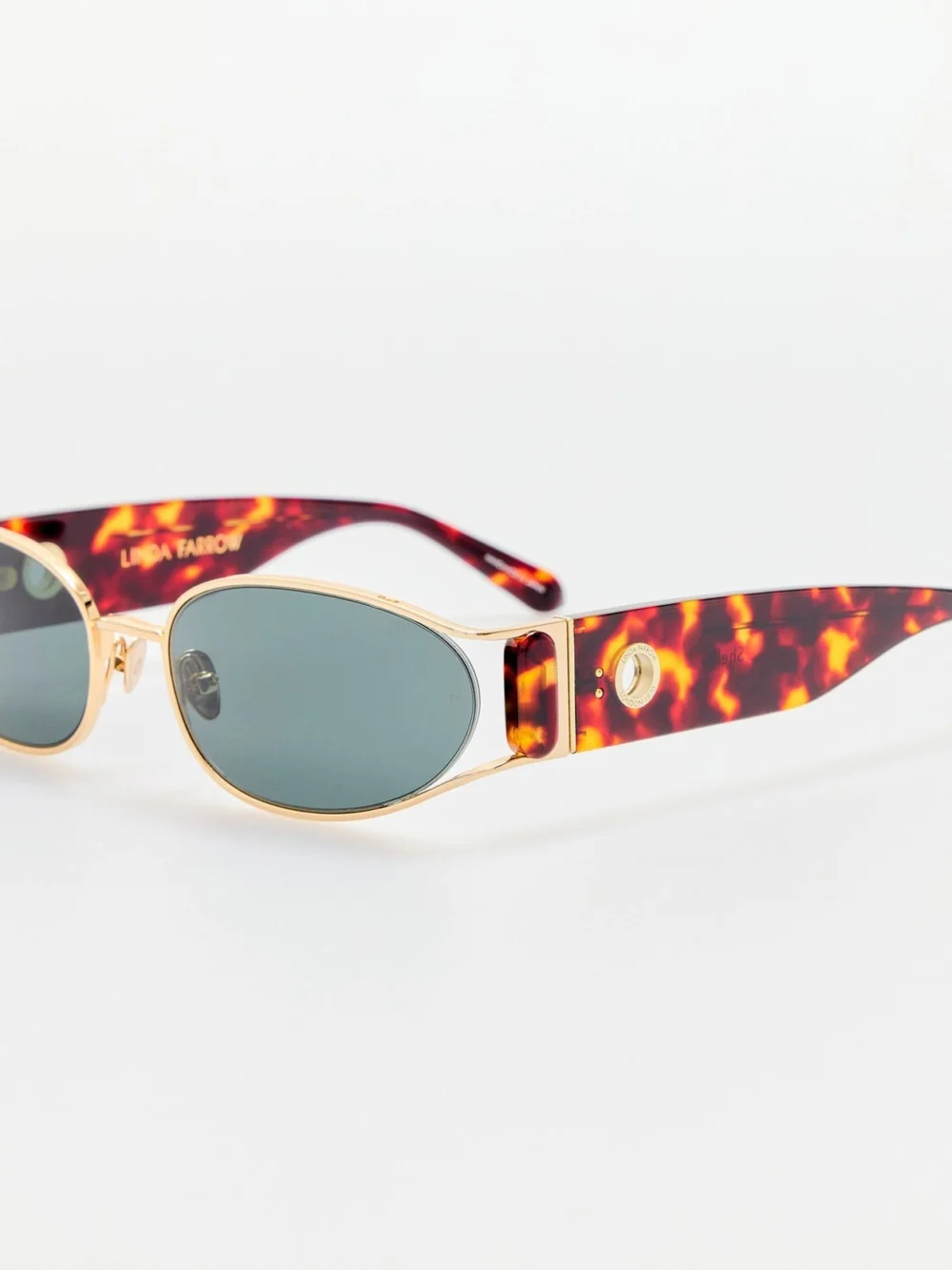 Linda Farrow Shelby Sunglasses, tortoiseshell, view 2