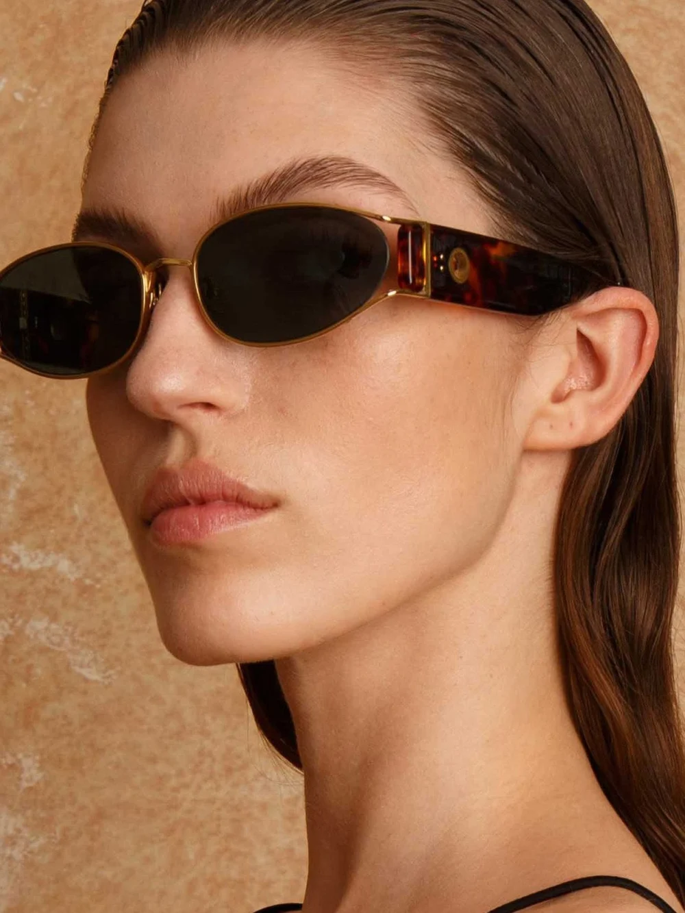 Linda Farrow Shelby Sunglasses, tortoiseshell, view 5