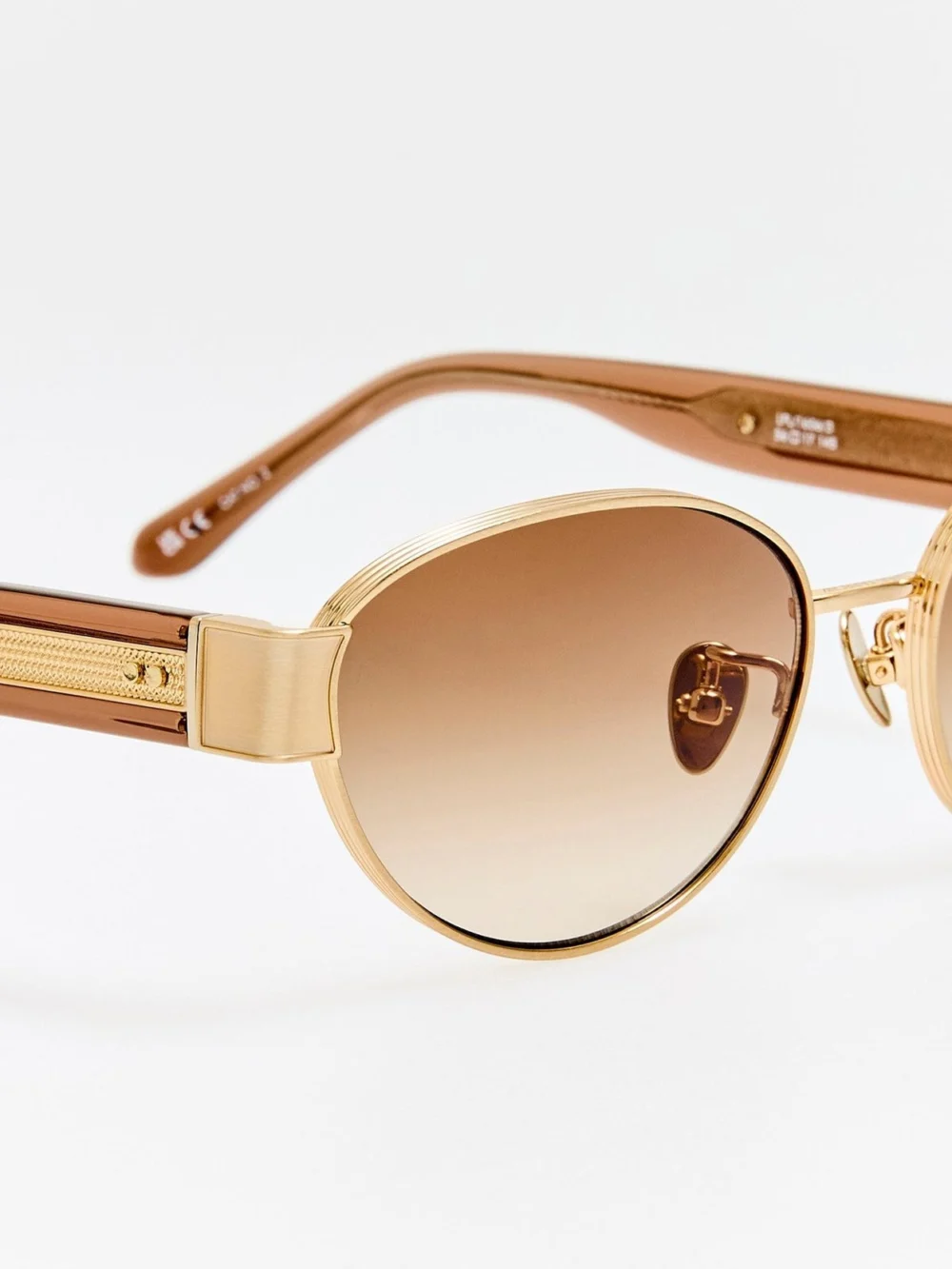 Linda Farrow Sheri Sunglasses, matt champagne and mocha, view 4