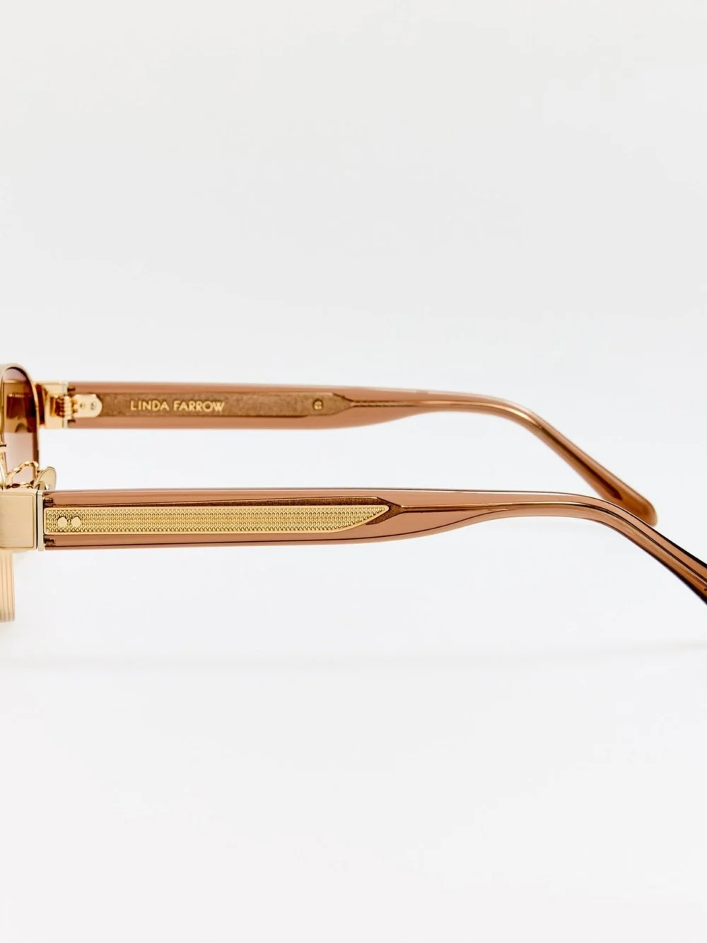 Linda Farrow Sheri Sunglasses, matt champagne and mocha, view 5