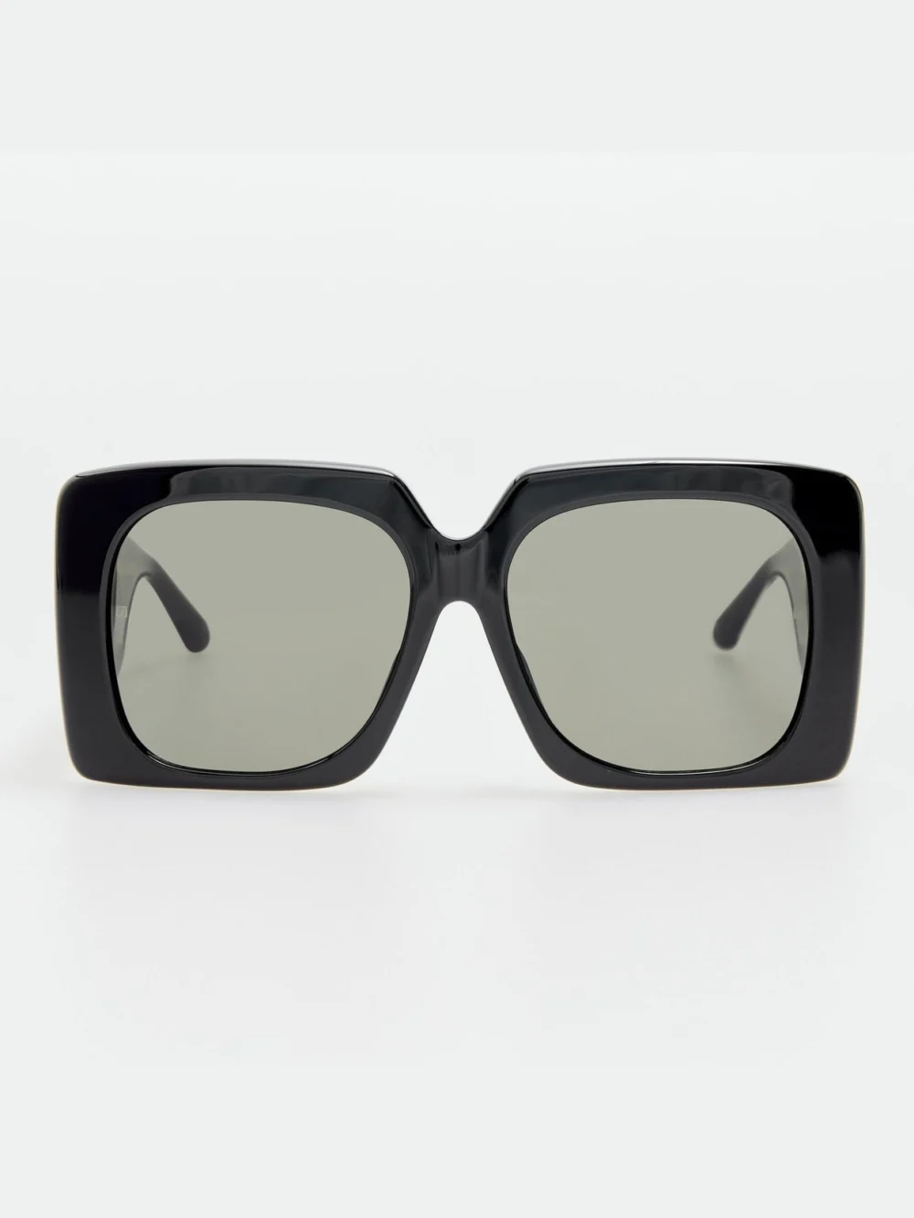 Linda Farrow Sierra Sunglasses in black with rainbow sapphires and 22k gold