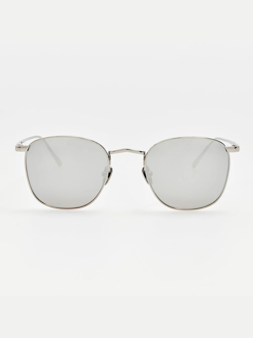 Linda Farrow Simon Square Sunglasses in 22k white gold and platinum
