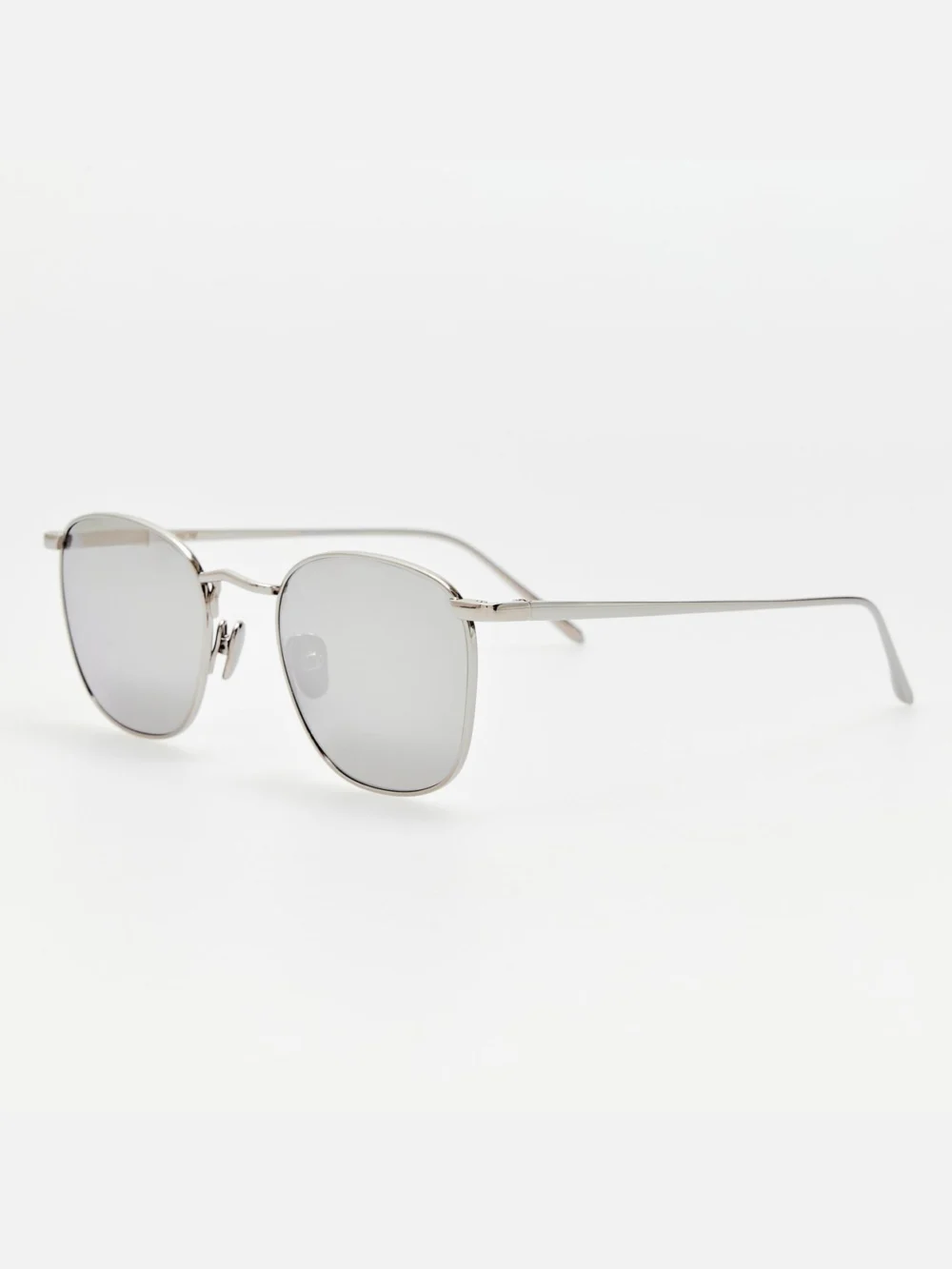 Linda Farrow Simon Square Sunglasses, 22k white gold and platinum, view 2