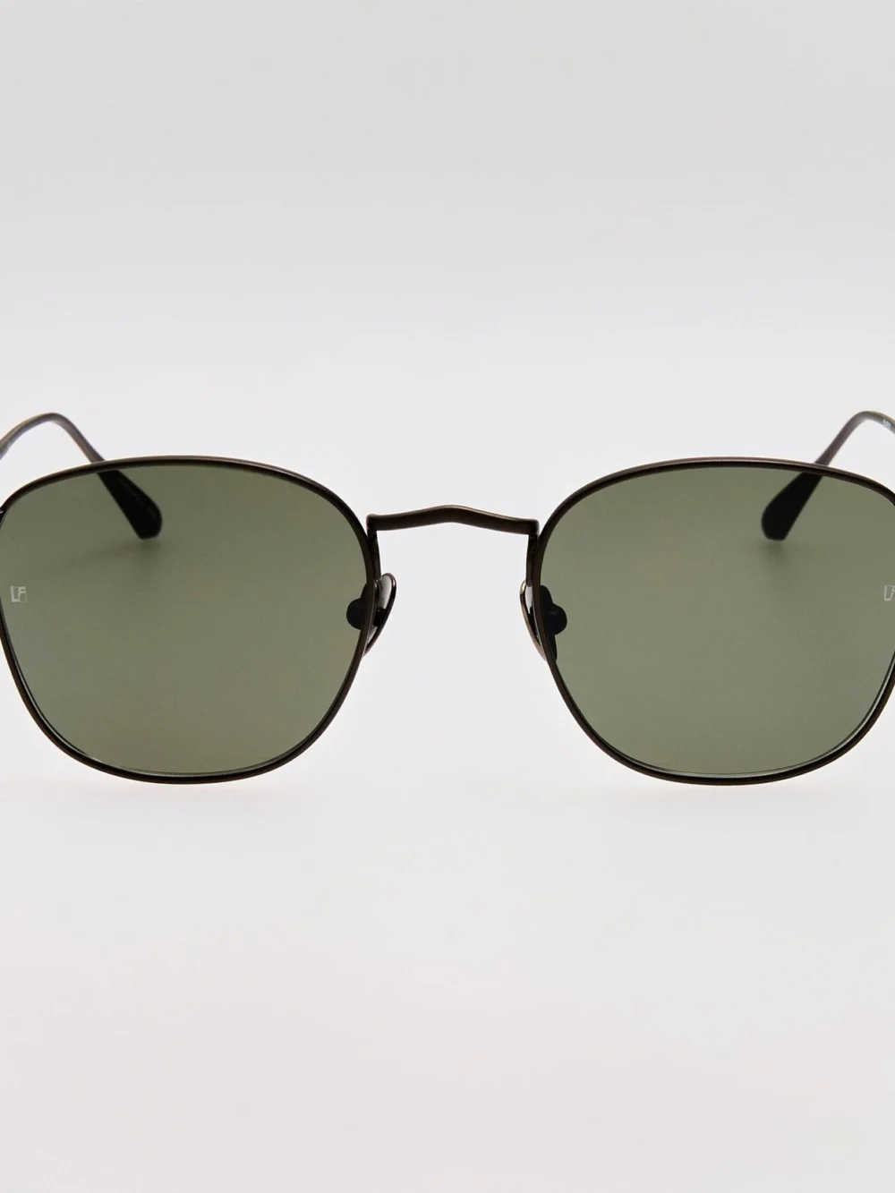 Linda Farrow Simon Square Sunglasses in matt black nickel