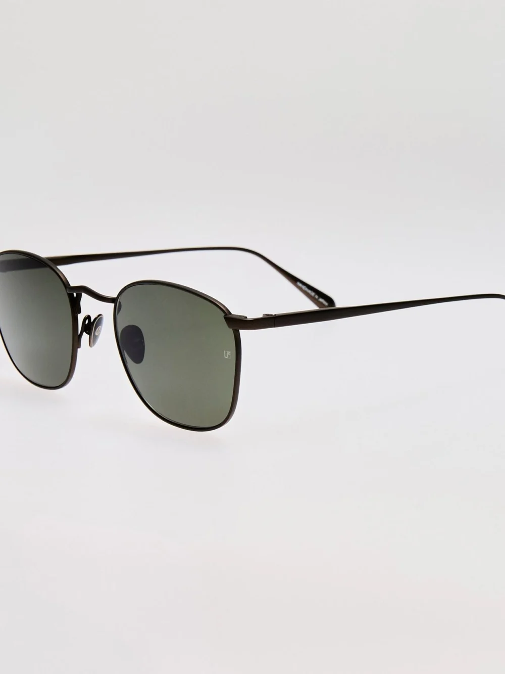 Linda Farrow Simon Square Sunglasses, matt black nickel, view 2