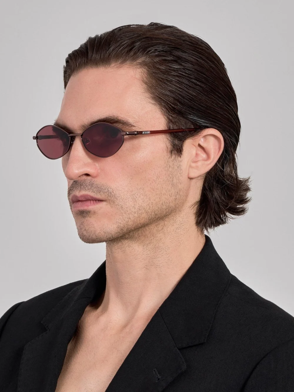 Linda Farrow Sirocco Sunglasses, metallic brown and bordeaux, view 4