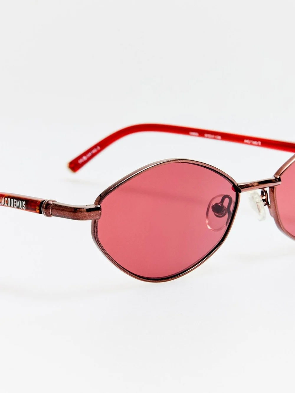 Linda Farrow Sirocco Sunglasses, metallic brown and bordeaux, view 6