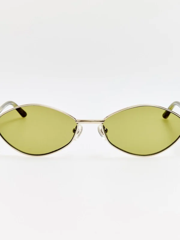 Linda Farrow Sirocco Sunglasses in Silver and Khaki