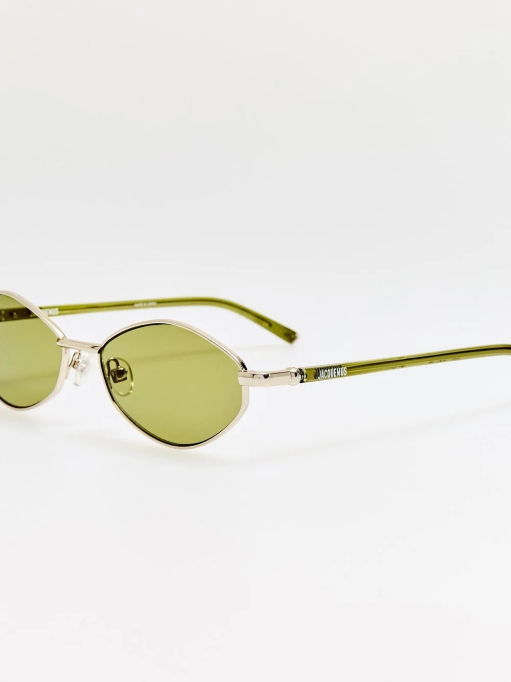 Linda Farrow Sirocco Sunglasses, silver and khaki, view 2