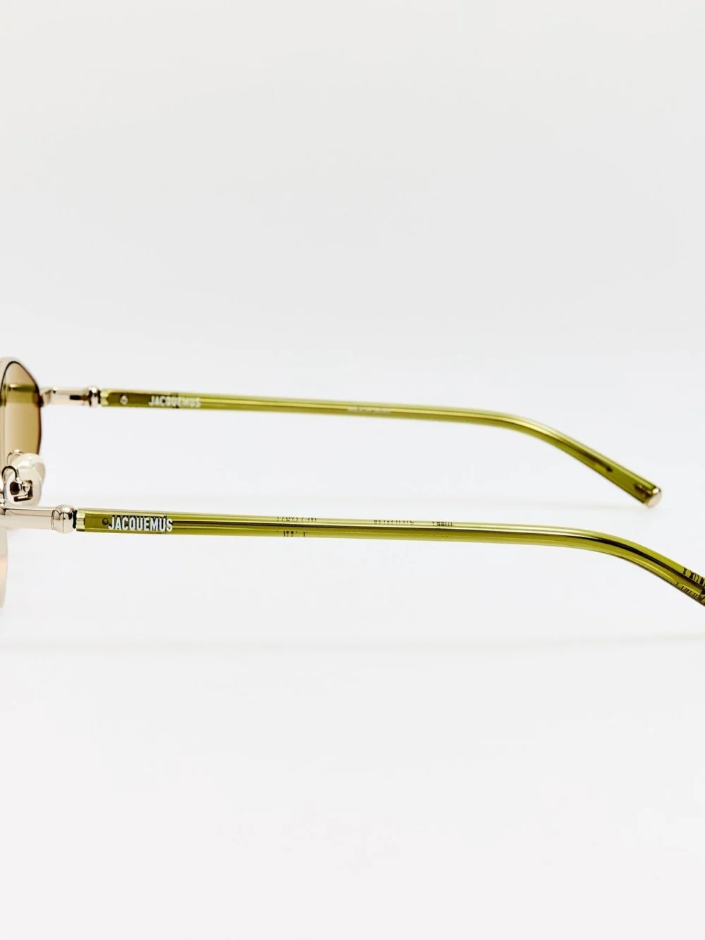Linda Farrow Sirocco Sunglasses, silver and khaki, view 5