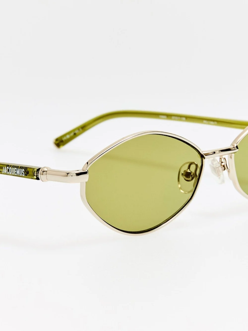 Linda Farrow Sirocco Sunglasses, silver and khaki, view 6