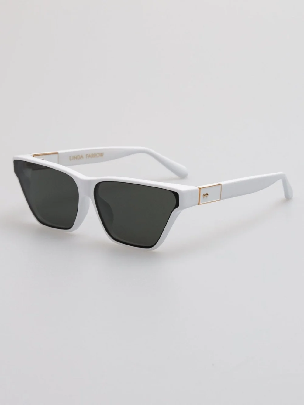 Linda Farrow Skyler Sunglasses, white, view 2