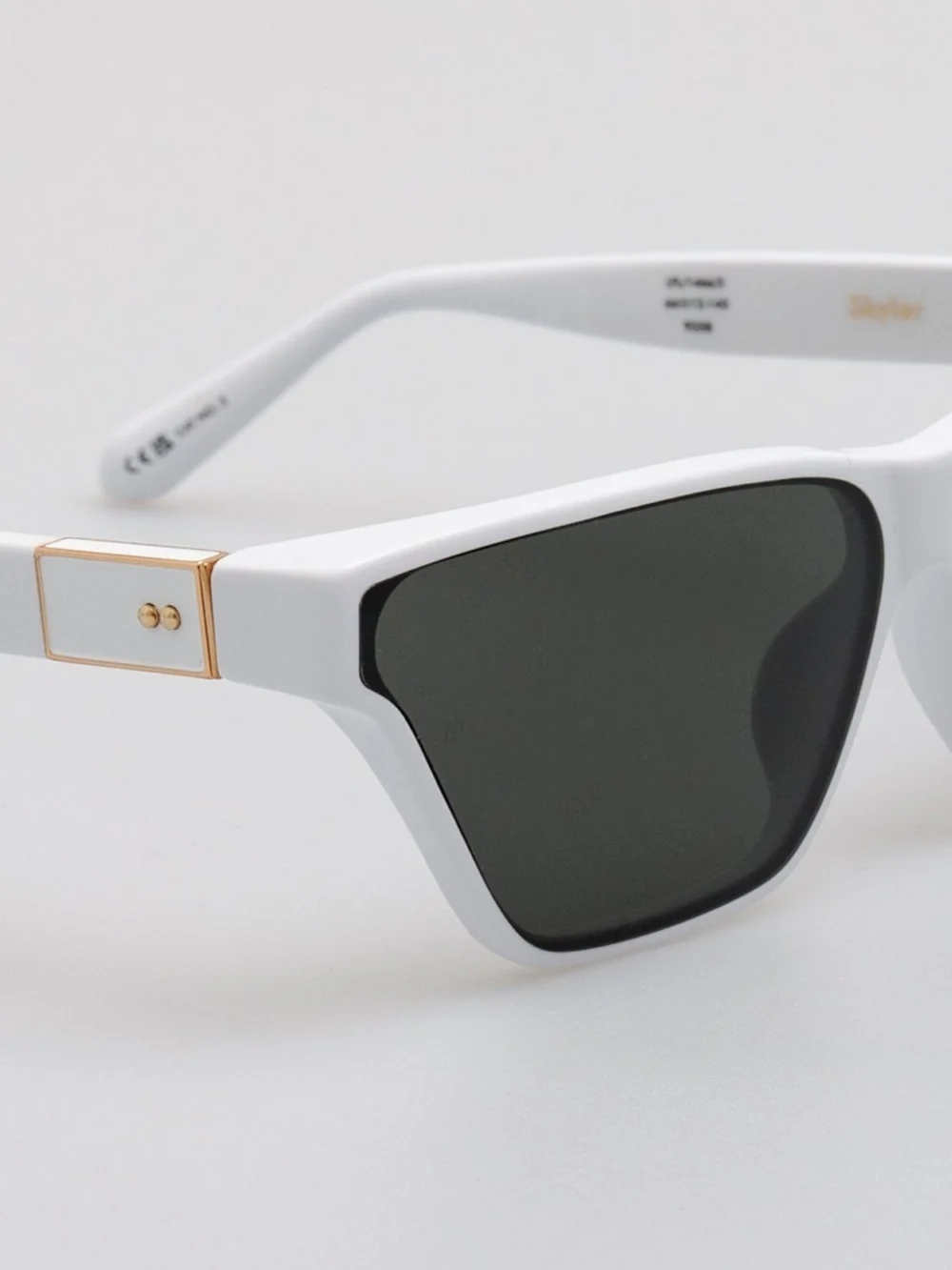 Linda Farrow Skyler Sunglasses, white, view 4