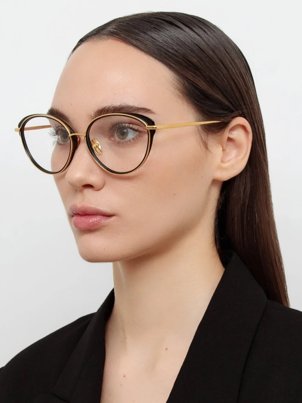 Linda Farrow Song Optical Frame, 22k yellow gold, view 3