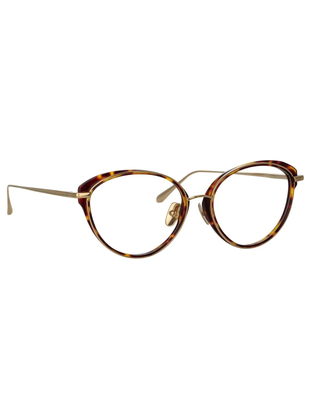 Linda Farrow Song Optical Frame, tortoiseshell, view 4