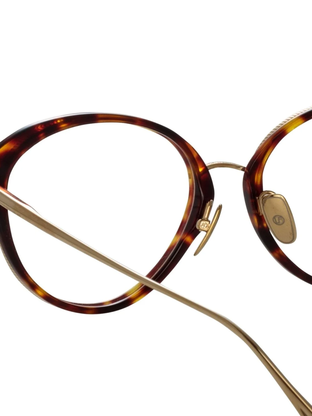 Linda Farrow Song Optical Frame, tortoiseshell, view 5