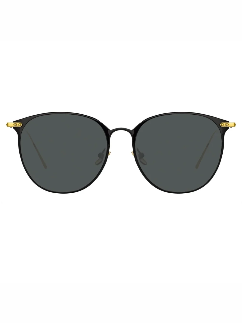 Linda Farrow Sophia Sunglasses in 22k gold and grey