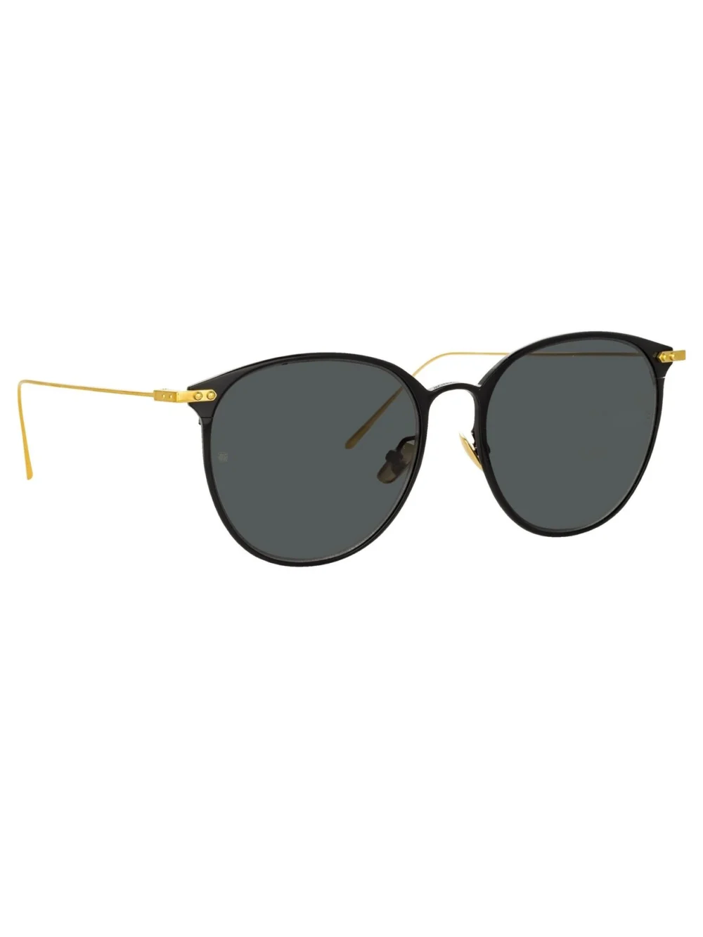 Linda Farrow Sophia Sunglasses, 22k gold and grey, view 2