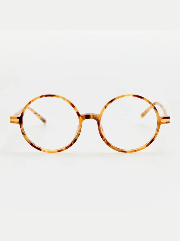 Linda Farrow Spire Round Optical Frame in Tobacco Tortoiseshell