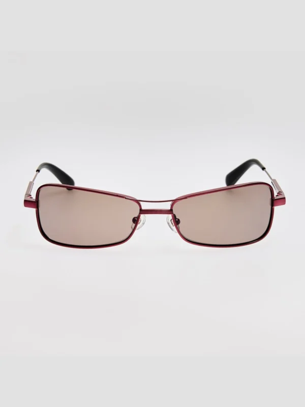 Linda Farrow Statzione Sunglasses in Bordeaux and Grey
