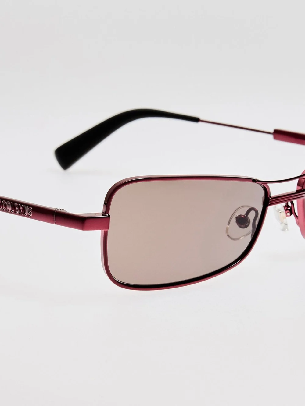 Linda Farrow Statzione Sunglasses, bordeaux and grey, view 5