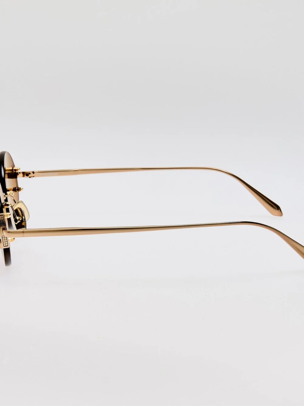 Linda Farrow Stella Sunglasses, 22k gold and brown, view 6