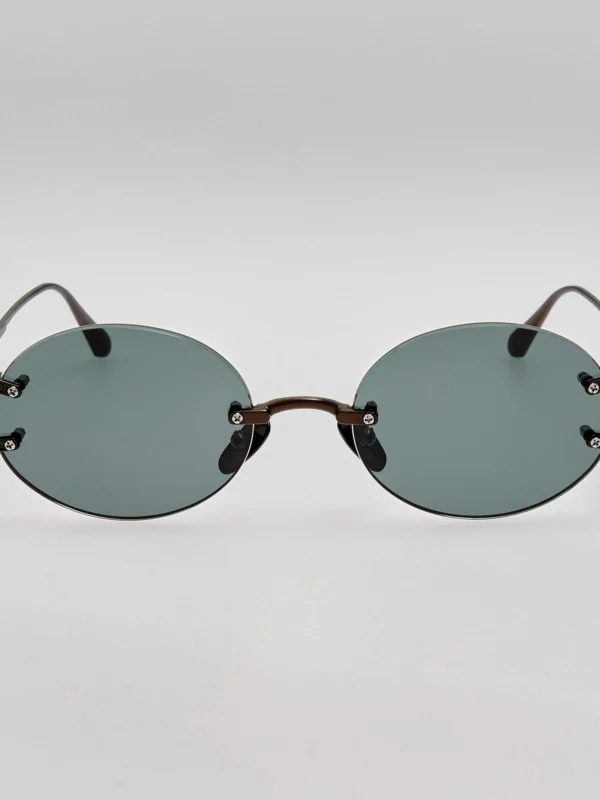 Linda Farrow Stella Sunglasses in Matt Black Nickel
