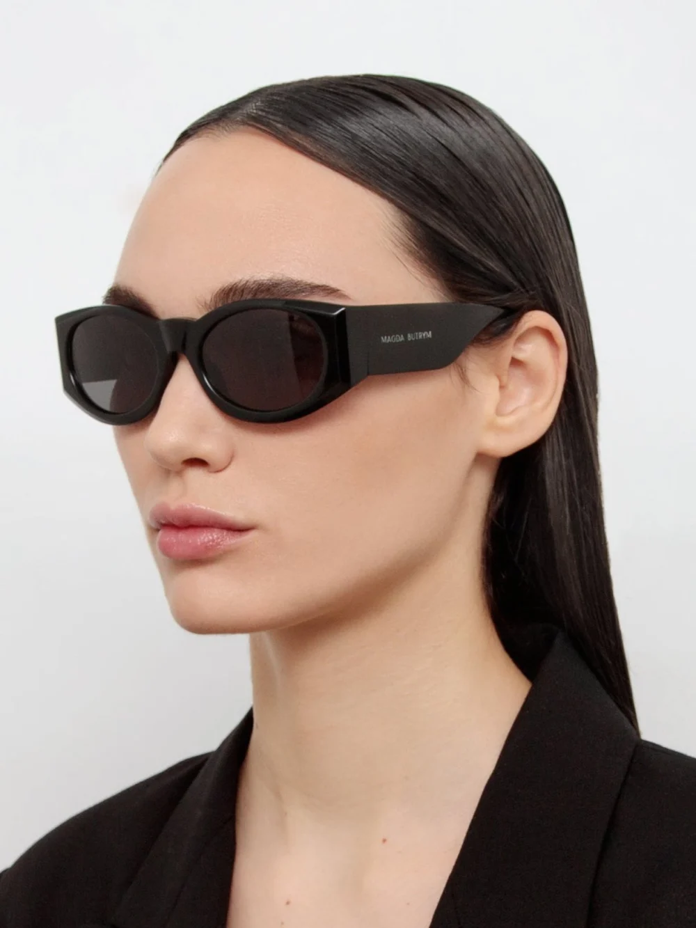 Linda Farrow Sunglasses, black and grey, view 3