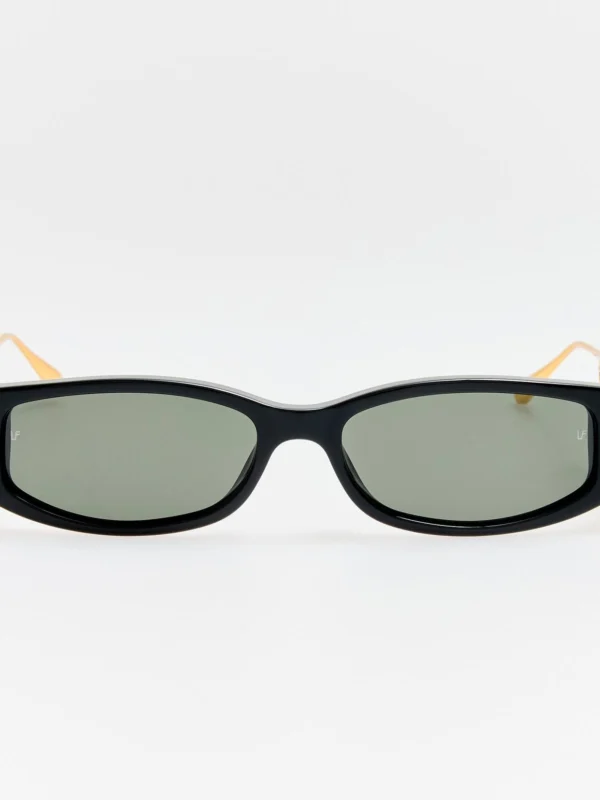 Linda Farrow Susie Vista Temple Sunglasses in Black