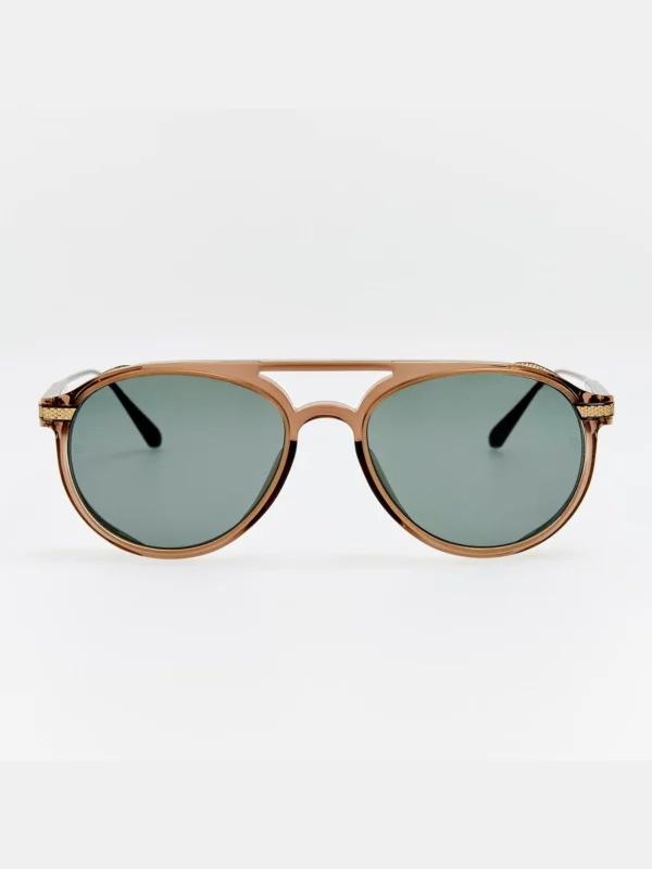 Linda Farrow Sutton Explorer Sunglasses in Brown