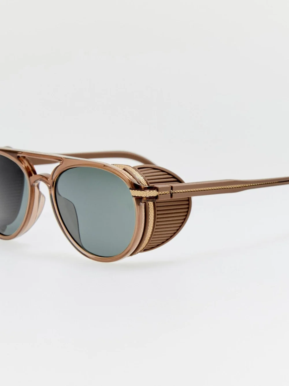Linda Farrow Sutton Explorer Sunglasses, brown, view 2