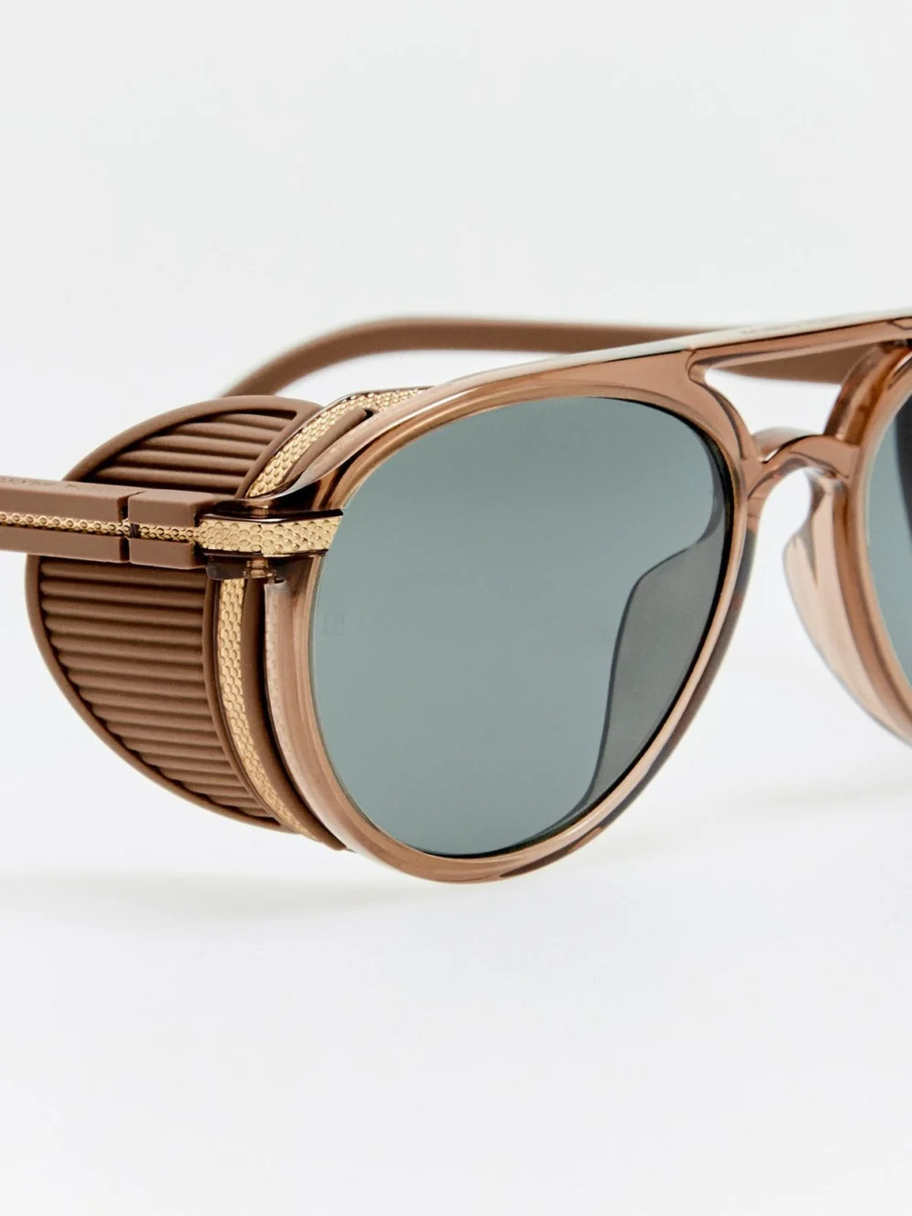 Linda Farrow Sutton Explorer Sunglasses, brown, view 6