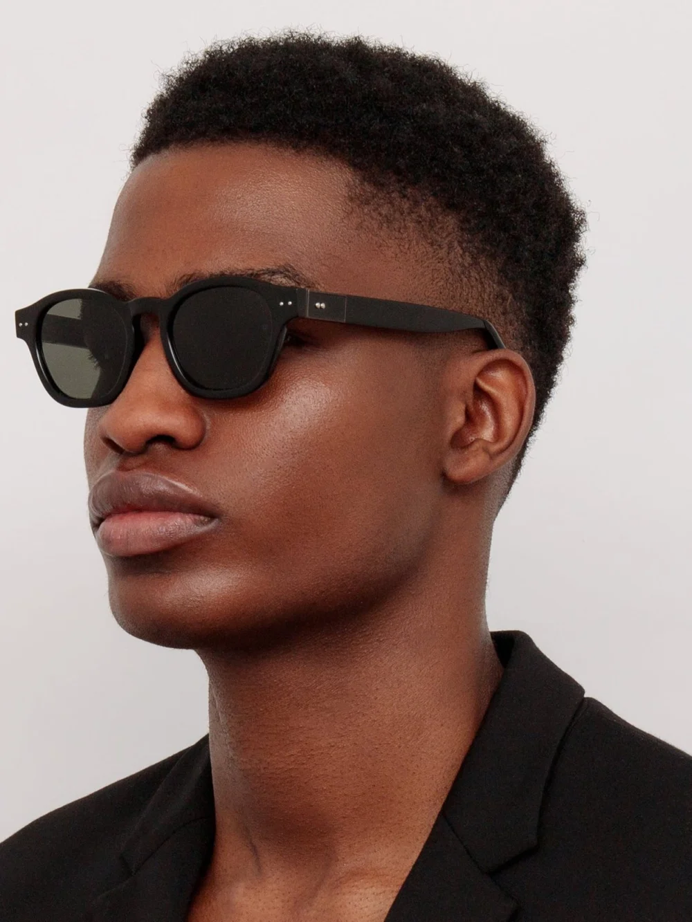 Linda Farrow Talbot Sunglasses, black matt nickel, view 4