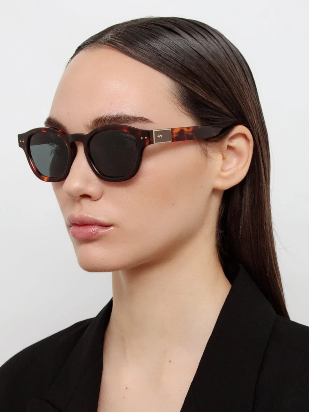 Linda Farrow Talbot Sunglasses, tortoiseshell, view 3