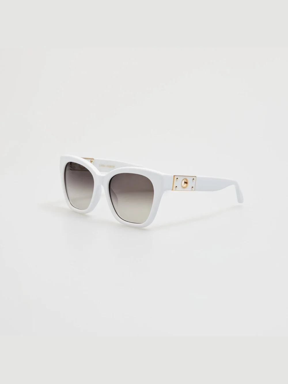Linda Farrow Tamara Cat Eye Sunglasses, white, view 2