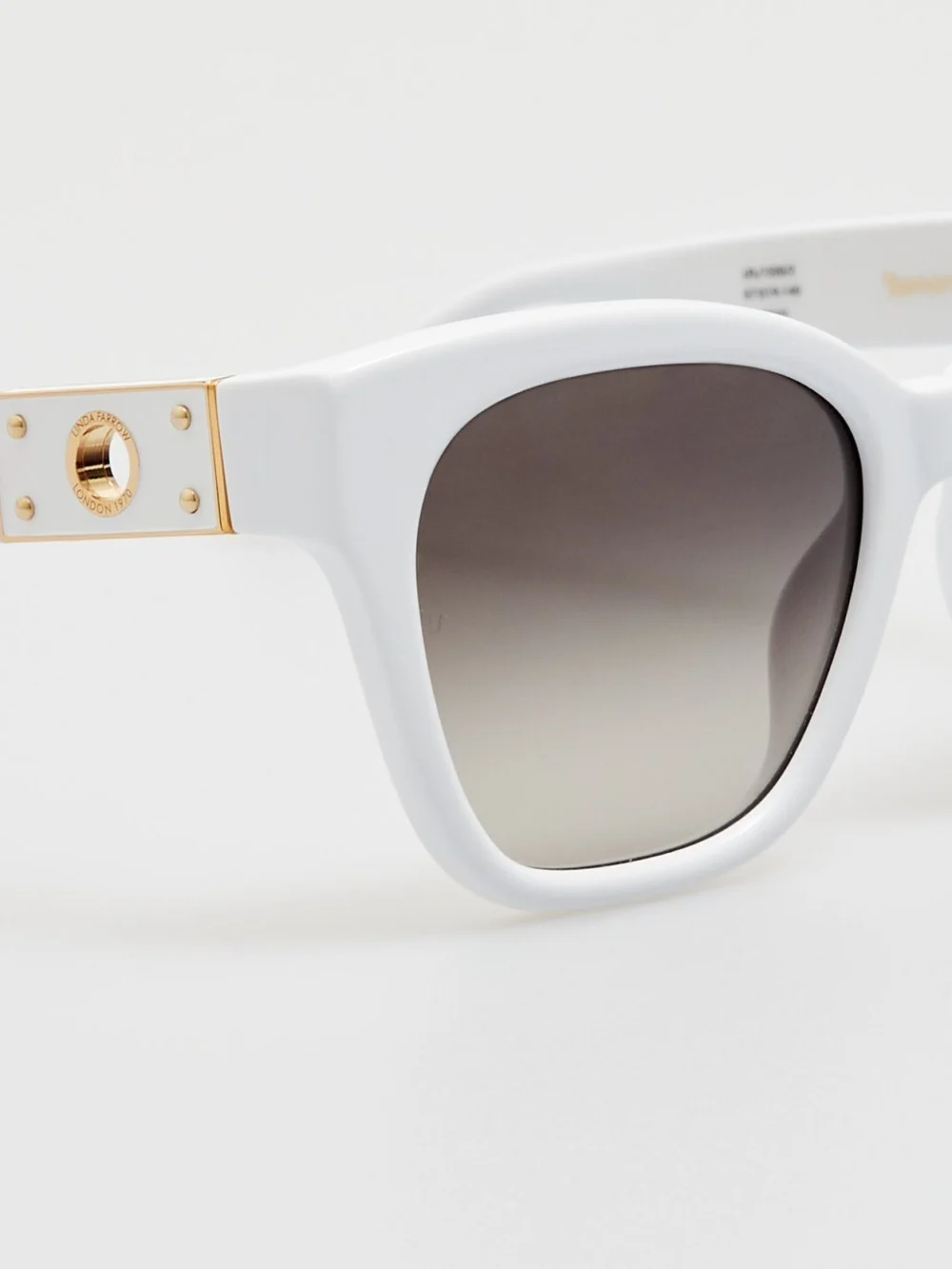Linda Farrow Tamara Cat Eye Sunglasses, white, view 3