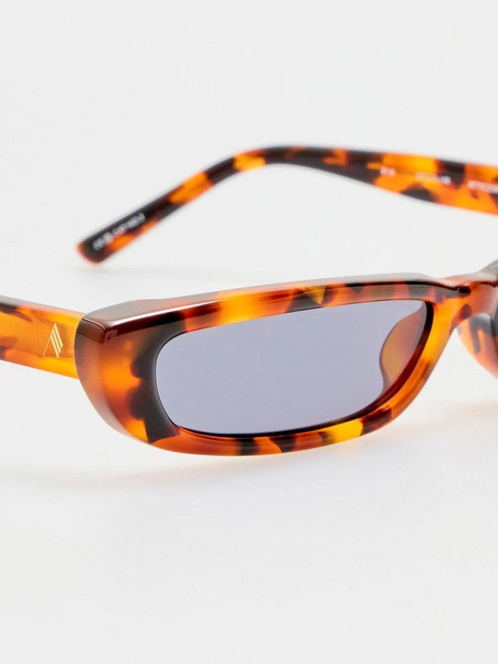 Linda Farrow Thea Angular Sunglasses, tortoiseshell, view 4