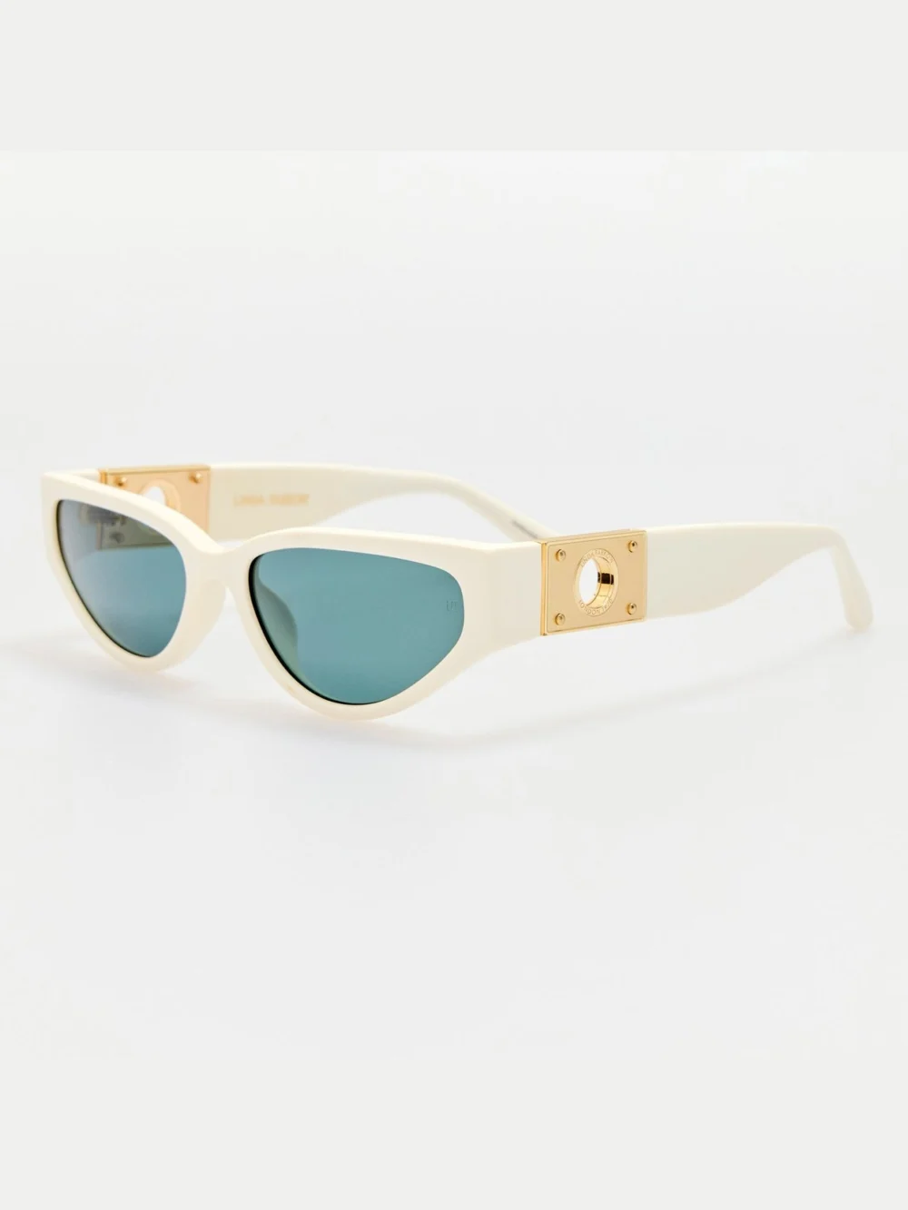 Linda Farrow Tomie Sunglasses, white, view 2
