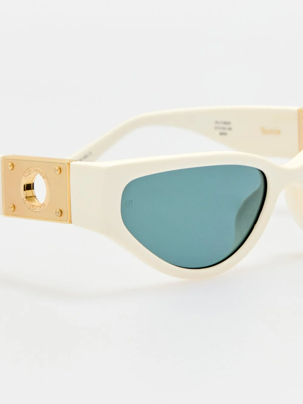 Linda Farrow Tomie Sunglasses, white, view 4