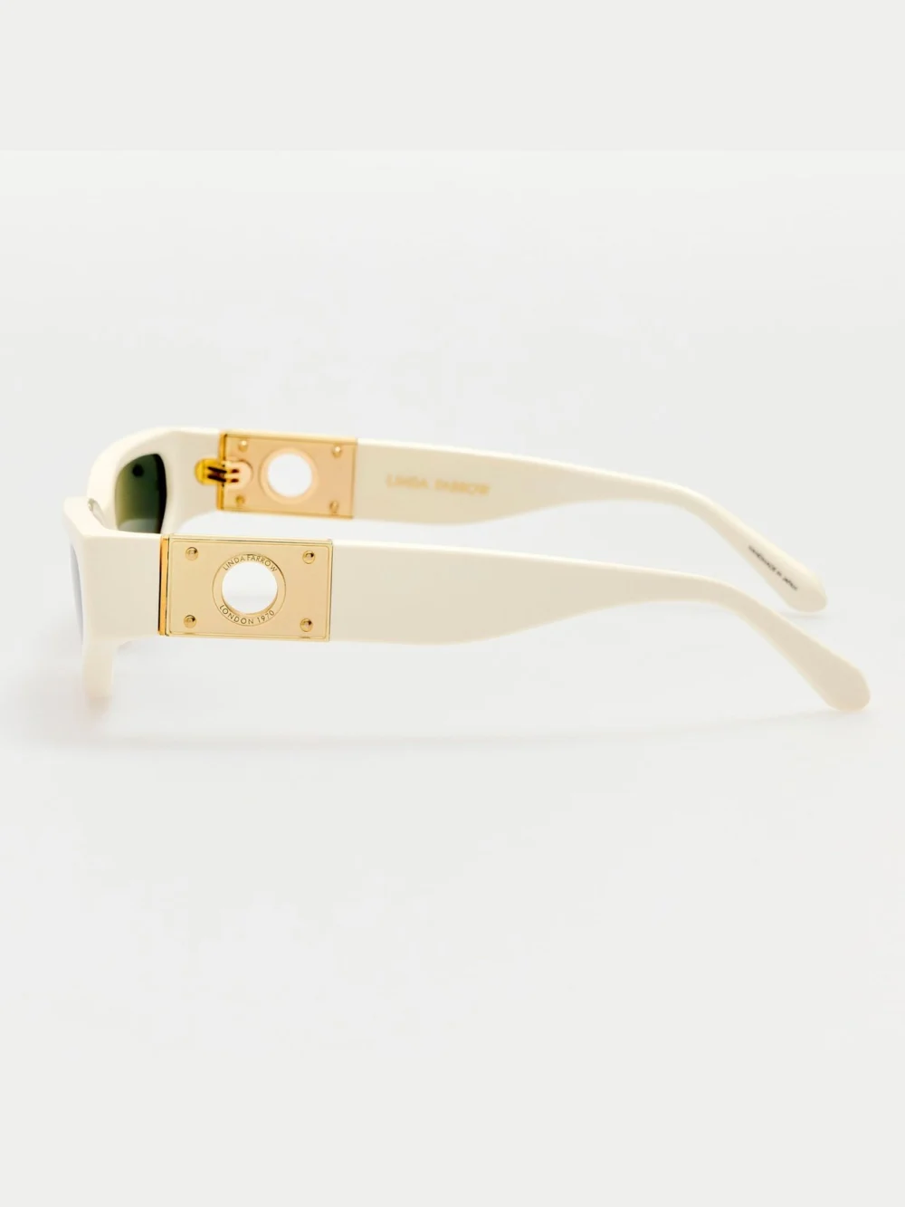 Linda Farrow Tomie Sunglasses, white, view 5