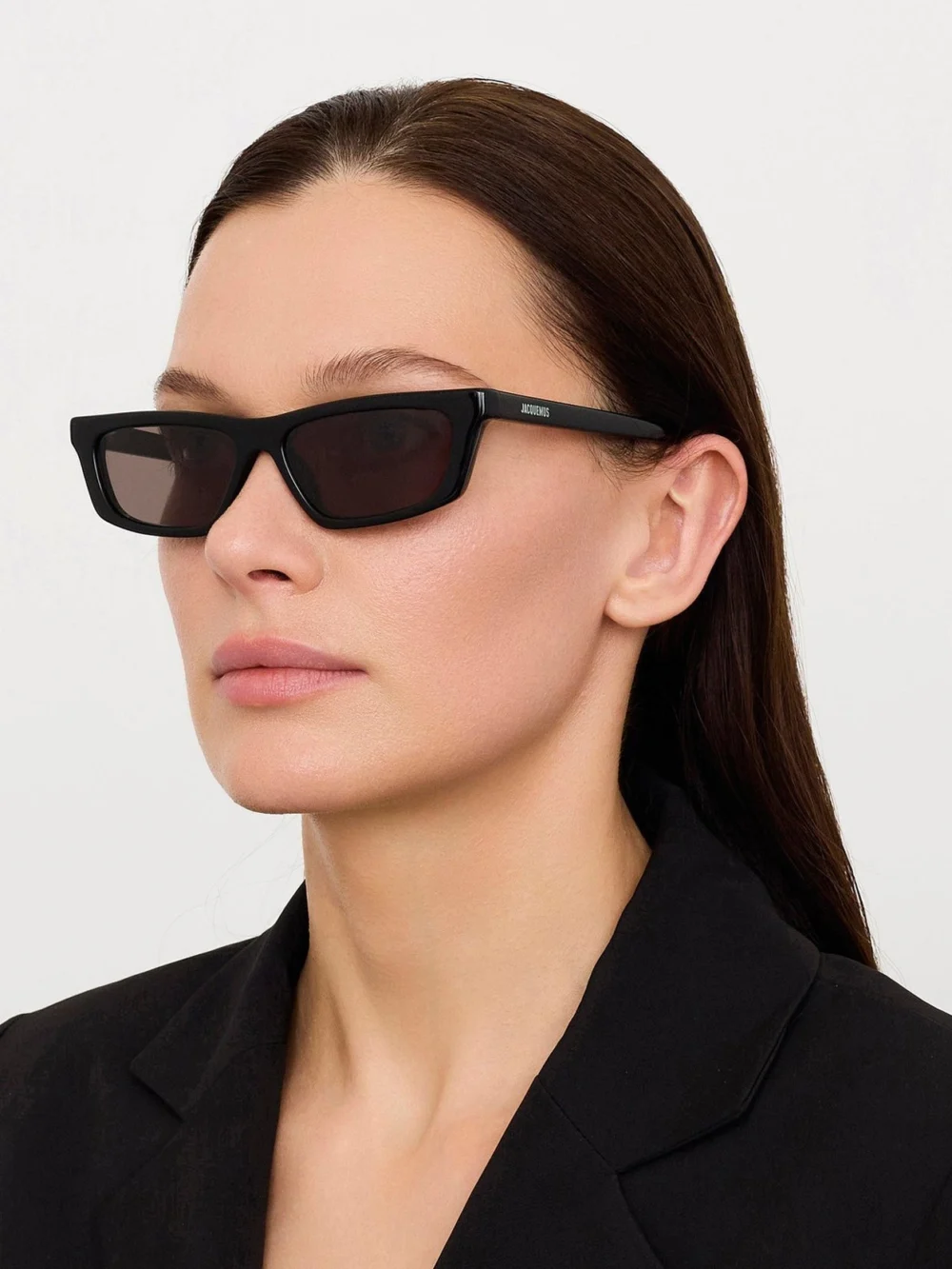 Linda Farrow Trapezi Sunglasses, black, view 3