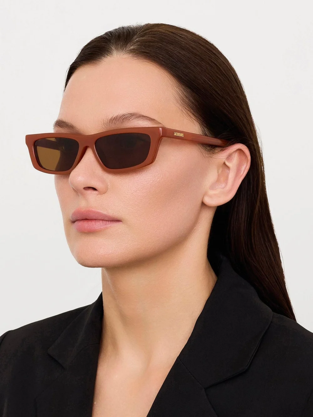 Linda Farrow Trapezi Sunglasses, metallic coffee, view 3