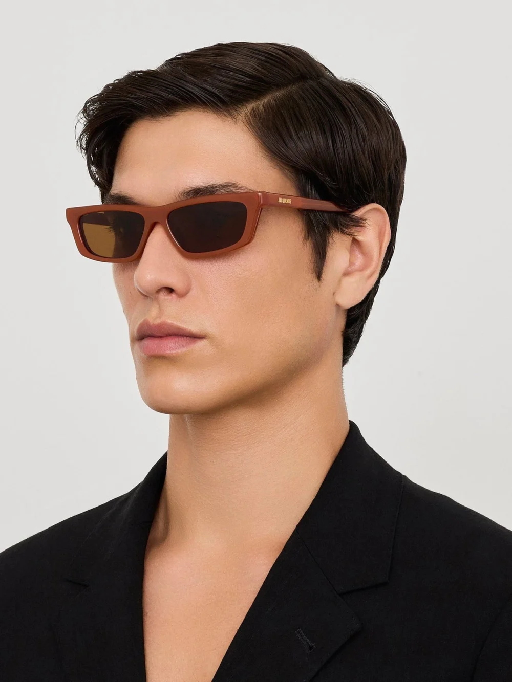 Linda Farrow Trapezi Sunglasses, metallic coffee, view 4