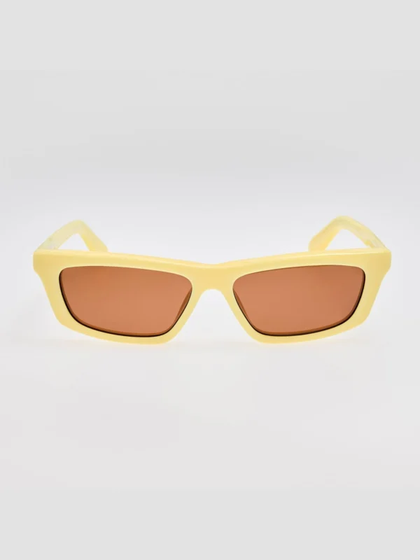 Linda Farrow Trapezi Sunglasses in Yellow Stripe