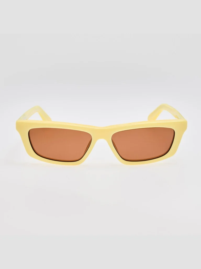 Linda Farrow Trapezi Sunglasses in Yellow Stripe