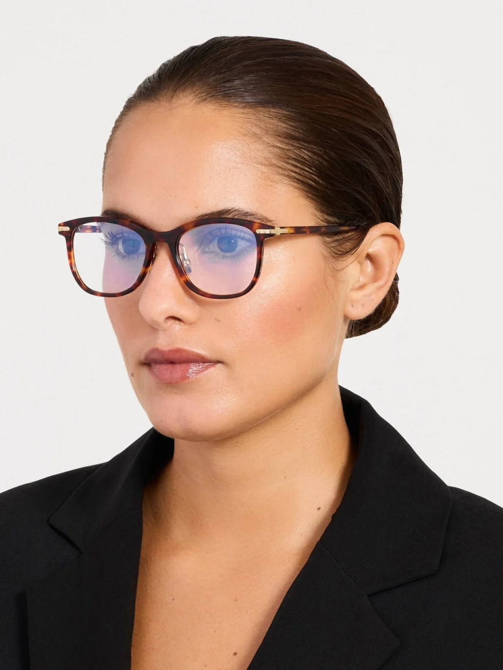 Linda Farrow Vanta Optical, dark tortoiseshell, view 3